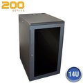 Quest Mfg Wall Enclosure, Front/Side Access, 14U, 28"H x 21"W x 20"D, Black WM2019-14-02